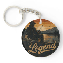 Porte-clés de pêche vintage Legend