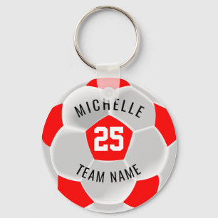 Porte-clés ⚽ de soccer - Rouge et Blanc