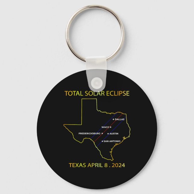 Porte-clés De Solar Eclipse 2024 Interactive Map Texas Eclips (Recto)