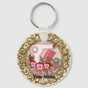 Porte-clés de spécialiste en beauté Pansy rose élé