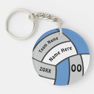 Porte - clés de volley-ball bleu clair, blanc et g