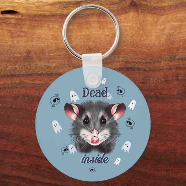Porte-clés Dead Inside Opossum Keychain Spooky Ghost & Skull (Recto)