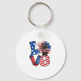Porte-clés Décor de Juillet Amour Patriotique Français Chien-