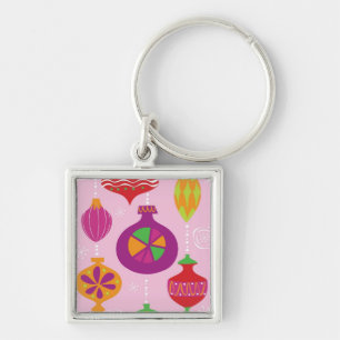 Porte-clés Décoration nombreuse de Noël illustrée dans le