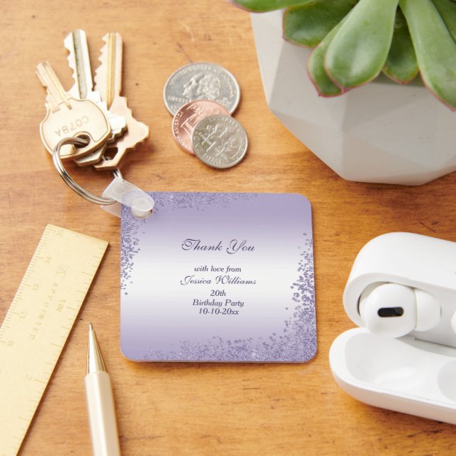 Porte-clés Décoration Parties scintillant violet parkly Anniv (Bureau)