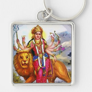 Porte-clés Déesse Durga avec la peinture de lion