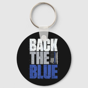 Porte-clés Défendre le drapeau bleu mince de la ligne bleue p