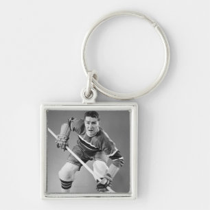 Porte-clés Défenseur d'hockey