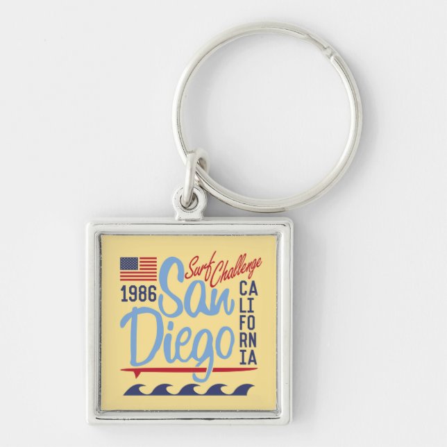 Porte-clés Défi 1986 de surf de San Diego (Devant)