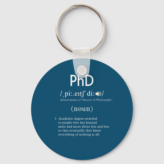 Porte-clés définition de phd drôle (Recto)