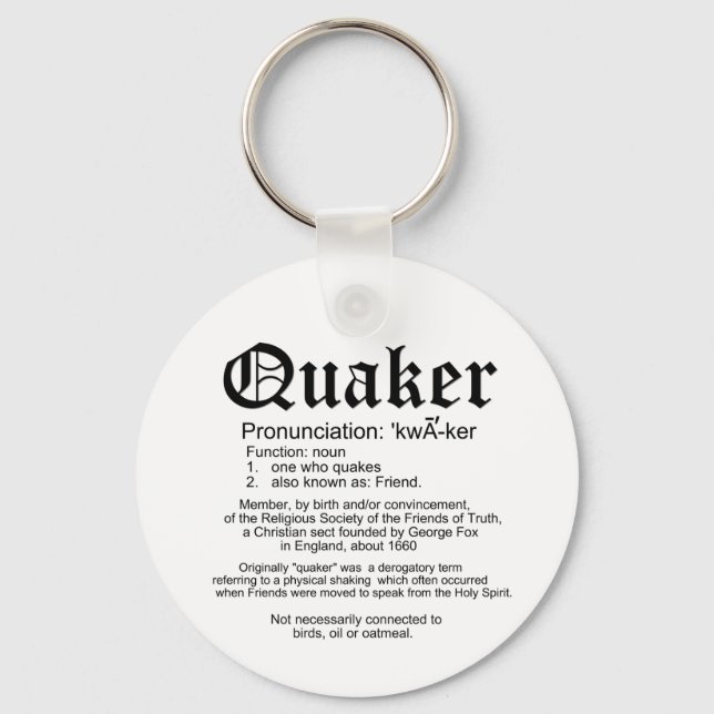 Porte-clés Définition de Quaker (Recto)