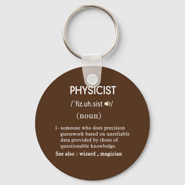 Porte-clés définition drôle de physicien (Recto)