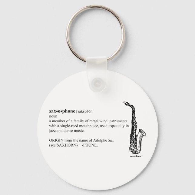 Porte-clés Définition du saxophone (Recto)