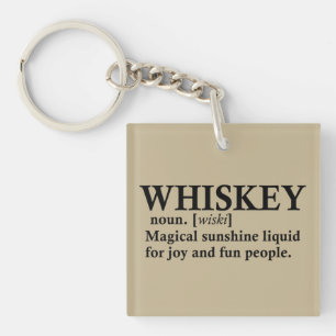 Porte-clés Définition Whiskey drôle alcool dire des cadeaux