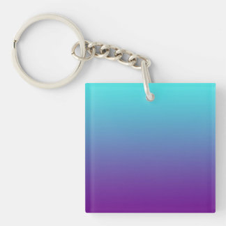 Porte-clés Dégradé de fond simple Turquoise Bleu Violet