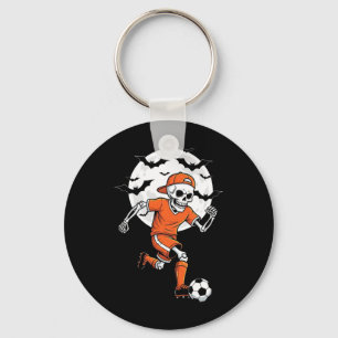 Porte-clés Déguisement de soccer de squelette drôle d'Hallowe
