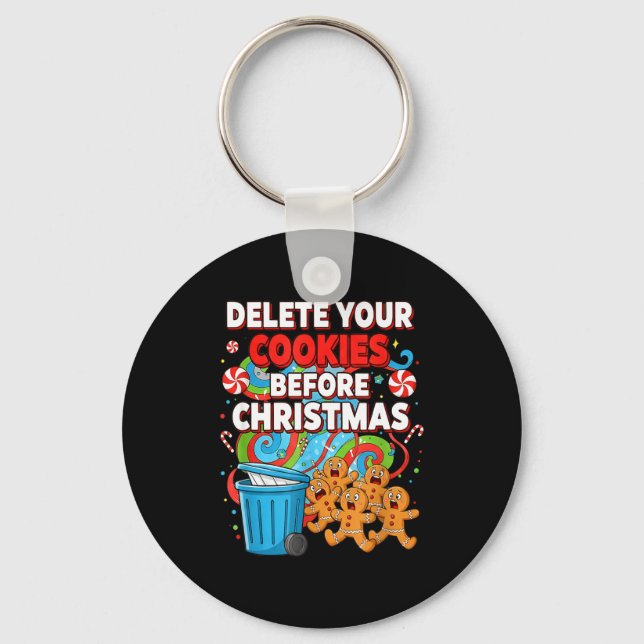 Porte-clés Delete Cookies Funny Christmas Cookie  (Recto)