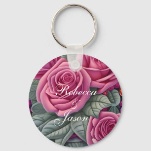 Porte-clés Délicat Pastel Mariage rose