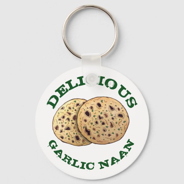 Porte-clés Délicieux Garlic Naan Pain Flatpain Indien Baker (Recto)