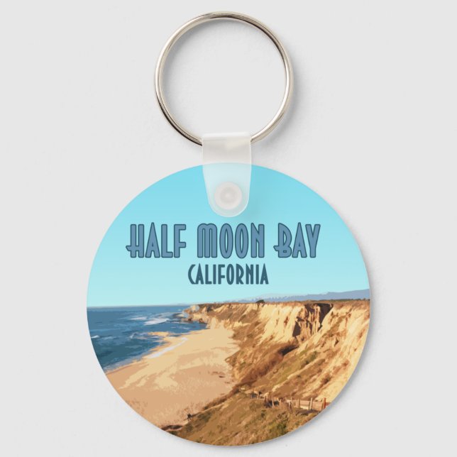 Porte-clés Demi Moon Bay Californie Vintage (Recto)