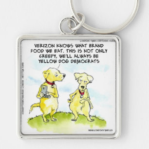 Porte-clés Démocrates Yellow Dog Drôles