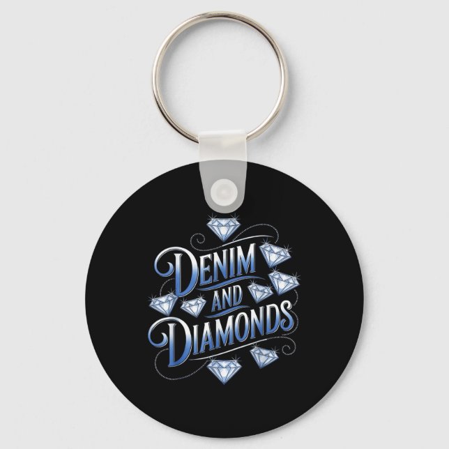 Porte-clés Denim Et Diamonds Pays Ouest Bachelorette Pa (Recto)