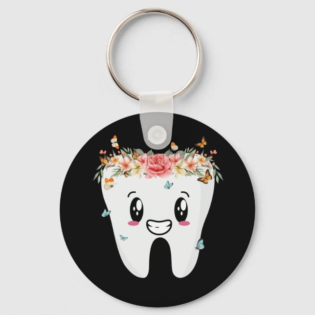 Porte-clés Dentiste Dental Assistant Oral Hygiéniste Dent (Recto)