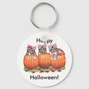Porte-clés Des chatons en Citrouille pour Halloween