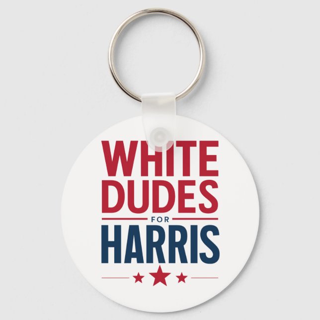 Porte-clés Des Mecs Blancs Pour Harris Election Kamala Harris (Recto)