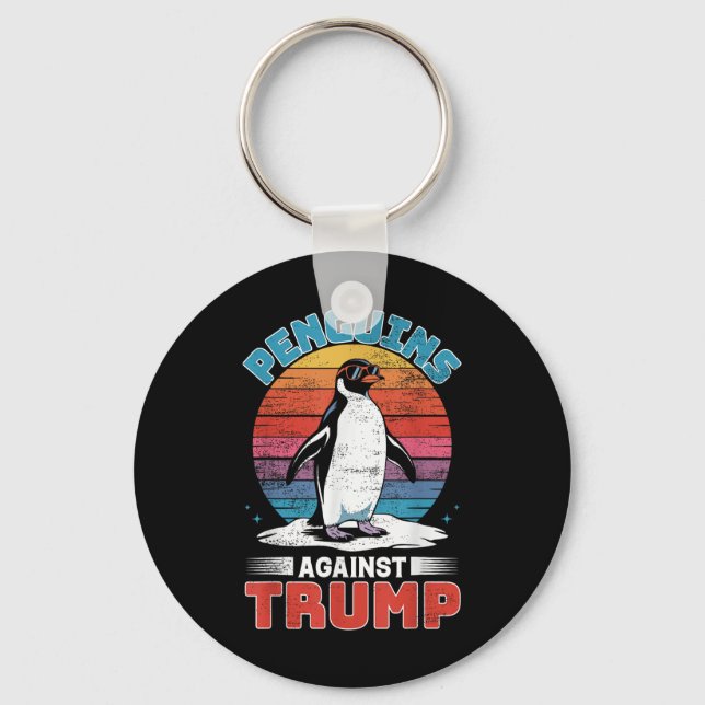 Porte-clés Des pingouins contre Trump Des Pingouins Flippers  (Recto)