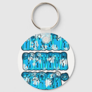 Porte-clés Design bleu vintage Zombi Design Hakuna Matata K