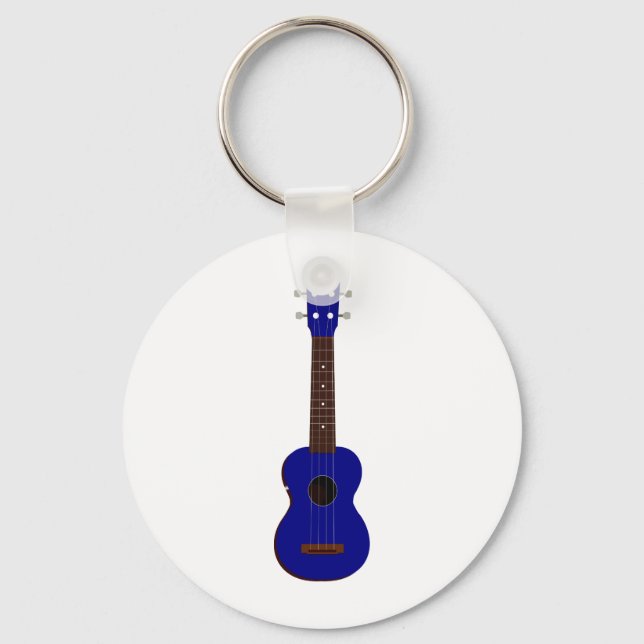 Porte-clés Design Blue Ukulele (Recto)