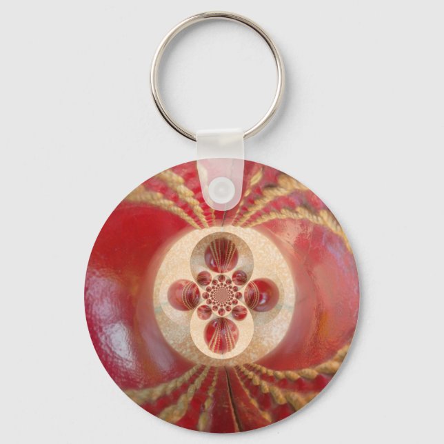 Porte-clés Design de boules de cricket rouge (Recto)