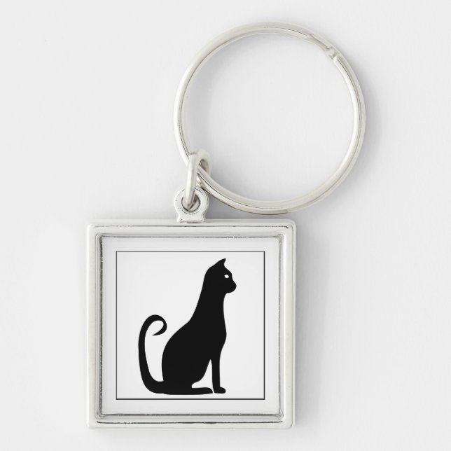 Porte-clés Design de chat noir (Devant)