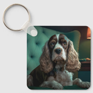Porte-clés Design de portrait classique de Cocker Spaniel élé