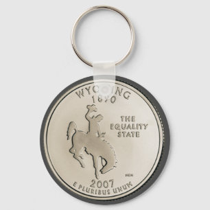 Porte-clés Design de quartier d'état du Wyoming