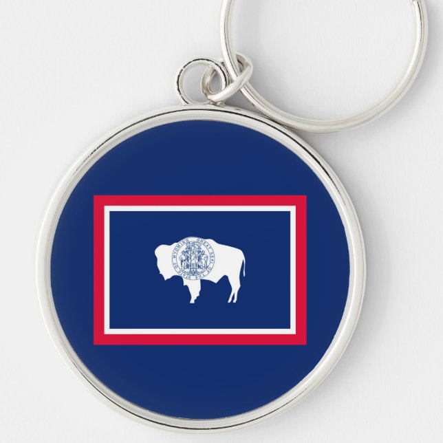 Porte-clés Design du drapeau d'état du Wyoming (Devant)