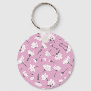 Porte-clés Design Floral Rose - Art Fleur Élégant