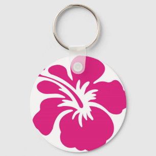 Porte-clés Design Hibiscus rose