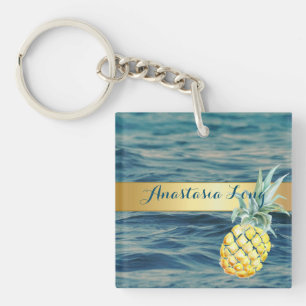 Porte-clés Design Moderne, Plage, Voir, Ananas