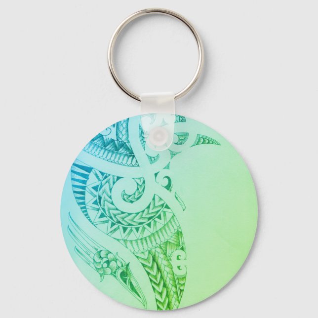 Porte-clés designer de luxe de la tribu océanique (Recto)