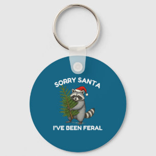 Porte-clés Désolé Santa j'ai été Raton laveur festif drôle fé