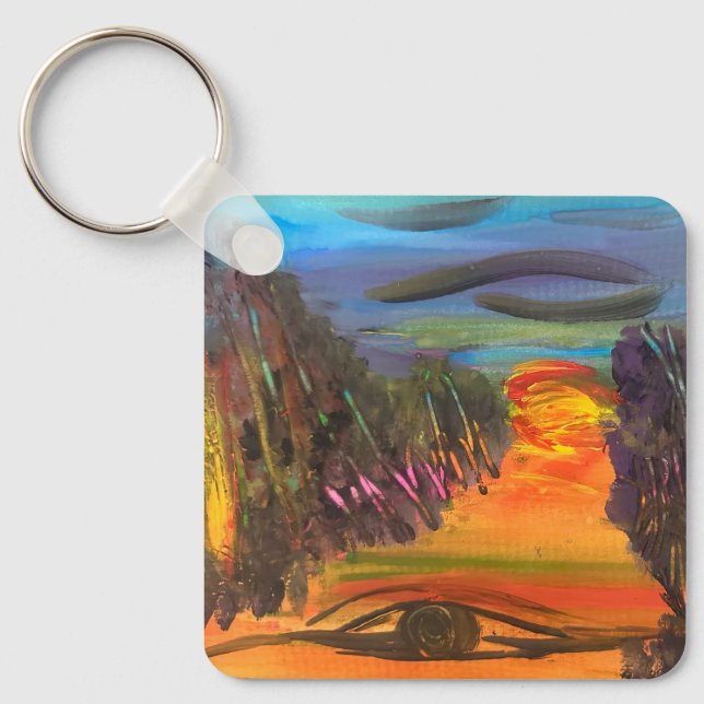 Porte-clés Dessin à la main Horizon Emouvant  (Recto)