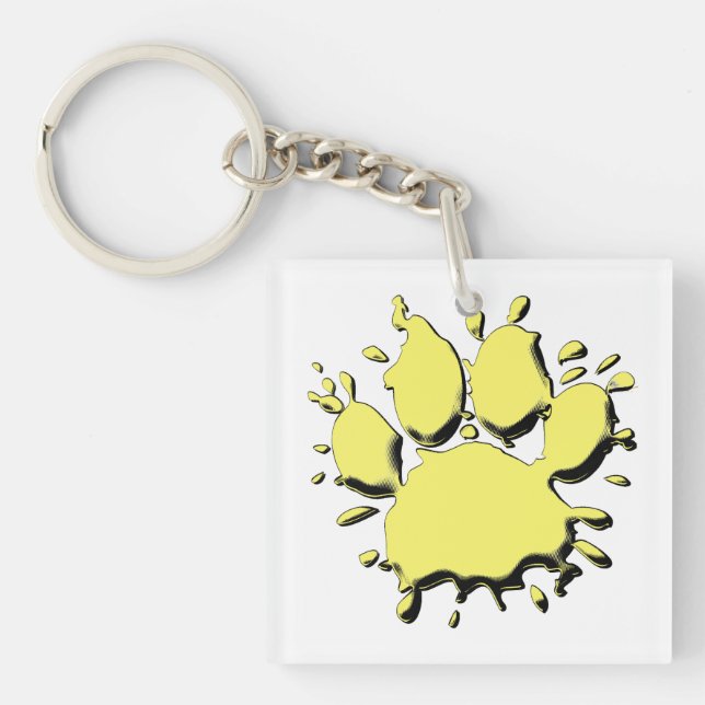 Porte-clés Dessin à paille de chien d'or (Devant)