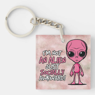 Porte-clés Dessin animé d'alien socialement maladroit