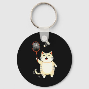 Porte-clés Dessin animé de chat de badminton, conception de c