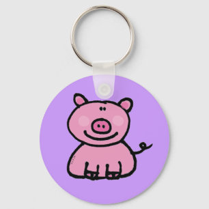 Porte-clés Dessin animé de cochon rose mignon