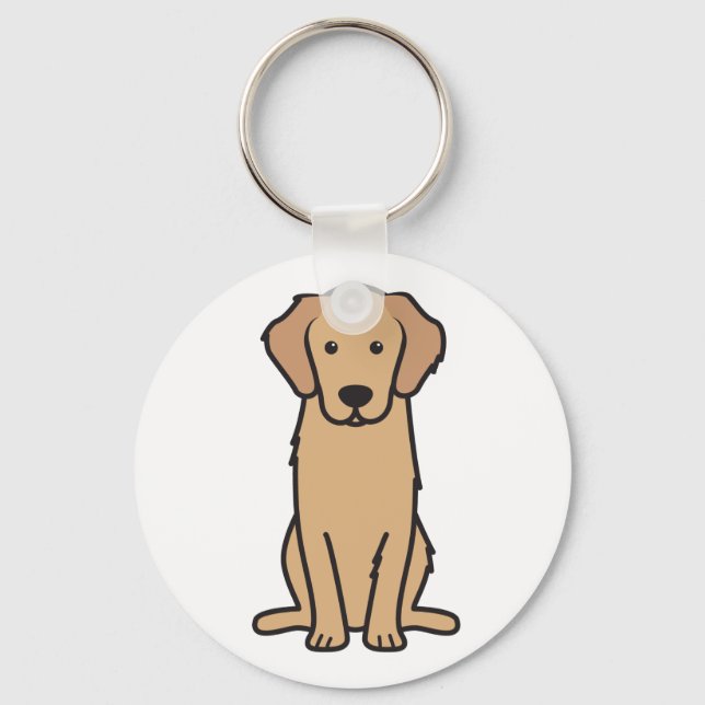 Porte-clés Dessin animé de Golden Retriever (Recto)