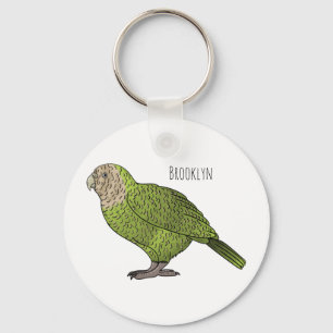Porte-clés dessin animé d'oiseaux de Kakapo