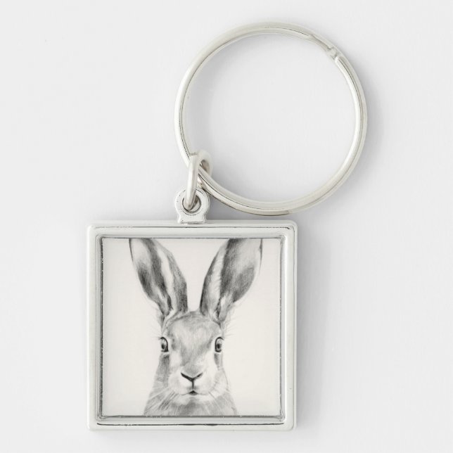 Porte-clés Dessin au crayon de lapin (Devant)
